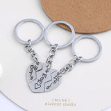 3 Pcs Family Keychains Puzzle Heart Charm Pendant Mom Daughter Sisters Love