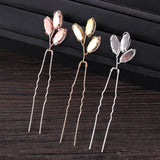 3 Pcs Silver Rhinestone Hair Pins Bridal Headpiece