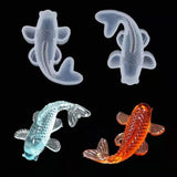 3 Pcs Mirror Goldfish 3D Koi Ornaments Epoxy Mold DIY