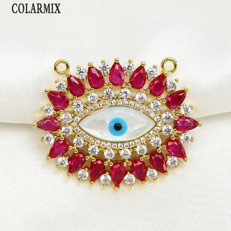 3 Pcs Mix Zircon Eyes Pendant Charms for Necklace Making