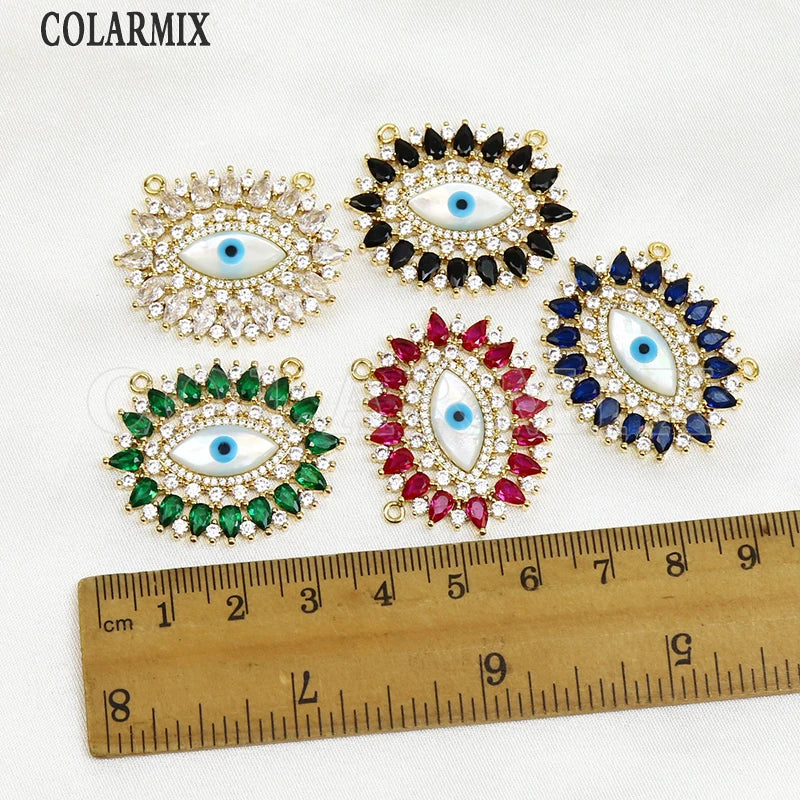 3 Pcs Mix Zircon Eyes Pendant Charms for Necklace Making