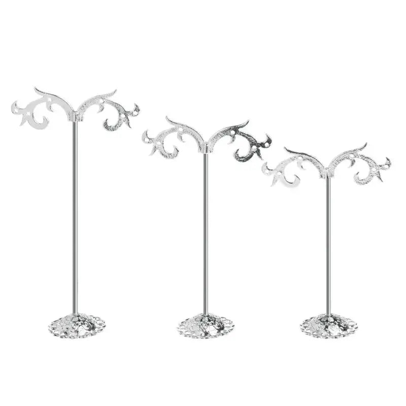3 Pcs Necklace Holder Organizer Stand Metal Earring Tree for Display