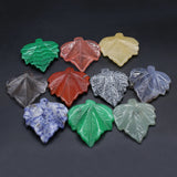 3 Pcs Maple Leaf Healing Crystal Stone Pendants for Jewelry Making