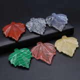 3 Pcs Maple Leaf Healing Crystal Stone Pendants for Jewelry Making