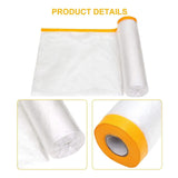 3 Pcs Plastic Dust Sheets Taped Film Drop Cloths for Painting Furniture Covering