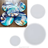 Round Tray Coaster Epoxy Resin Mold Cup Mat Mug Pad Silicone Mould DIY