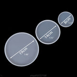 Round Tray Coaster Epoxy Resin Mold Cup Mat Mug Pad Silicone Mould DIY