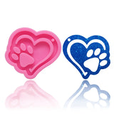 3 Pcs Bear Paw Keychain Resin Mold Necklace Pendant Silicone Mould