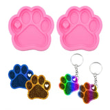 3 Pcs Bear Paw Keychain Resin Mold Necklace Pendant Silicone Mould