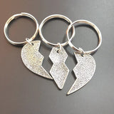 3 Pcs Set Broken Heart Keychain Forever Gift For Friends Partner