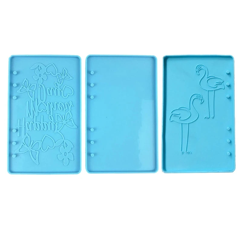 3 Pcs Crystal Epoxy Resin Mold Notebook Cover DIY Silicone Mould