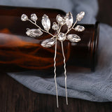 3 Pcs Set Silver Crystal Tiaras Hairpins Wedding Hair Accessories