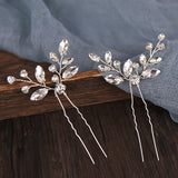 3 Pcs Set Silver Crystal Tiaras Hairpins Wedding Hair Accessories