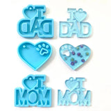 3 Pcs/Set Parent Theme Keychain Epoxy Resin Mold DIY Crafts