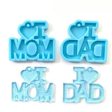 3 Pcs Father Mother Keychain Resin Mold DIY Crafts Silicone Mould