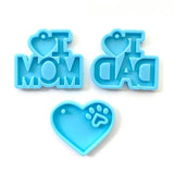 3 Pcs Father Mother Keychain Resin Mold DIY Crafts Silicone Mould