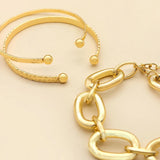 3/Pcs Set Metal Chain Link Clip Chain Bracelet Punk Bangle Women Party