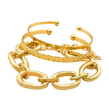 3/Pcs Set Metal Chain Link Clip Chain Bracelet Punk Bangle Women Party