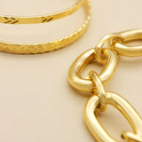 3/Pcs Set Metal Chain Link Clip Chain Bracelet Punk Bangle Women Party