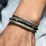 Men's 925 Silver Plated Lapis Lazuli Bracelet Set