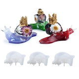 3 Pcs Snail Castle Mushroom Keychain Silicone Molds for DIY Epoxy Resin Crafting