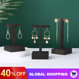 3 Pcs Wood Earring Rack Storage Jewelry Hanging Display