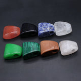 3 Pcs Trapezoid Healing Crystal Stone Pendants for Jewelry Making