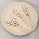 3 Pcs Wedding Hairpins Tiara Freshwater Pearls Golden Bridal Hair Clips
