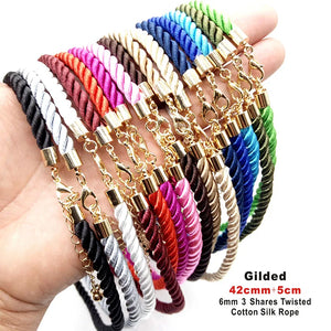 3 Pcs/lot 6mm 3 Shares Rope Silk Cord Necklaces DIY