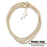 3 Pcs/lot 6mm 3 Shares Rope Silk Cord Necklaces DIY