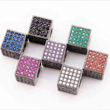 3 Pcs Micro Pave CZ Square Beads DIY Jewelry Making