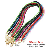 3 Pcs 3mm Twisted Cotton Silk Cord Necklace DIY Jewelry Making