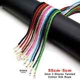3 Pcs 3mm Twisted Cotton Silk Cord Necklace DIY Jewelry Making