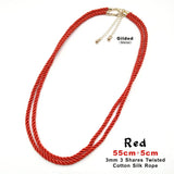 3 Pcs 3mm Twisted Cotton Silk Cord Necklace DIY Jewelry Making