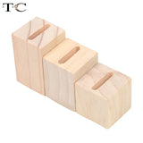 3 Pcs/lot Wooden Jewelry Display Rings Holder Stand