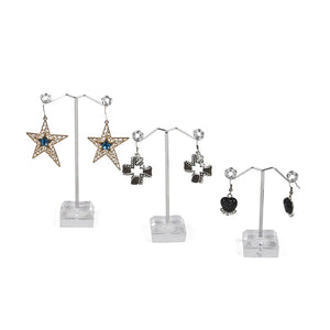 3 Pcs Clear Acrylic Metal Earring Display Stand