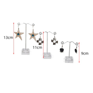 3 Pcs Clear Acrylic Metal Earring Display Stand