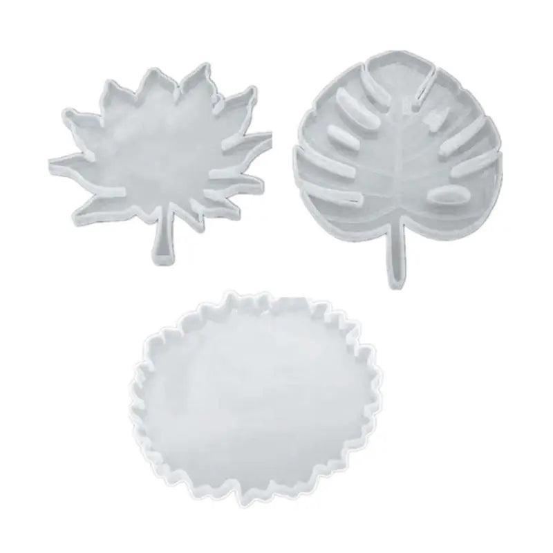 3 Pcs Maple Leaf Round Mould UV Resin Silicone Mold