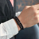 3 Pcs/set Matte Stone Bead Bracelet Sets For Men Jewelry