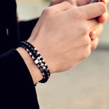 3 Pcs/set Matte Stone Bead Bracelet Sets For Men Jewelry