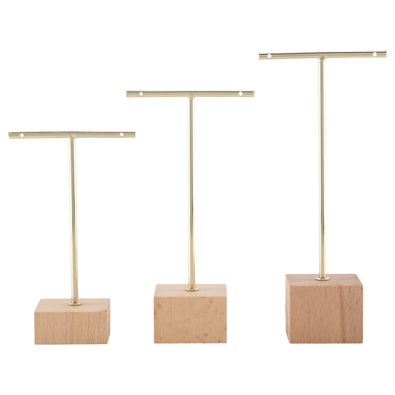 3-Piece T-Bar Jewelry Display Rack Stand Holder Earrings Organize