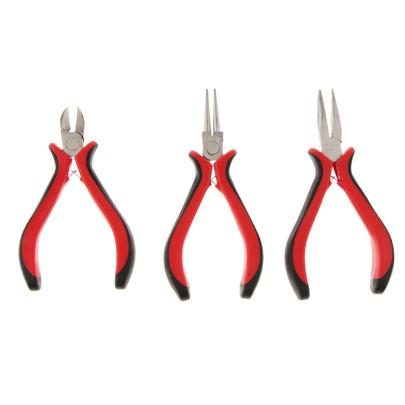 3-Piece Jewelry Pliers & Beading Wire Kit Set Wire Cutters Repair Tools