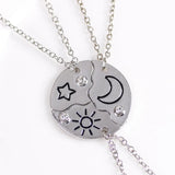 3 Piece Sun Moon Star Pendant Necklace Set