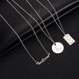 3-Piece Set Long Red Necklace Multilayer Net Sweater Chain Ins Wind