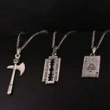 Skull Ax Razor Ace Necklace Set for Men