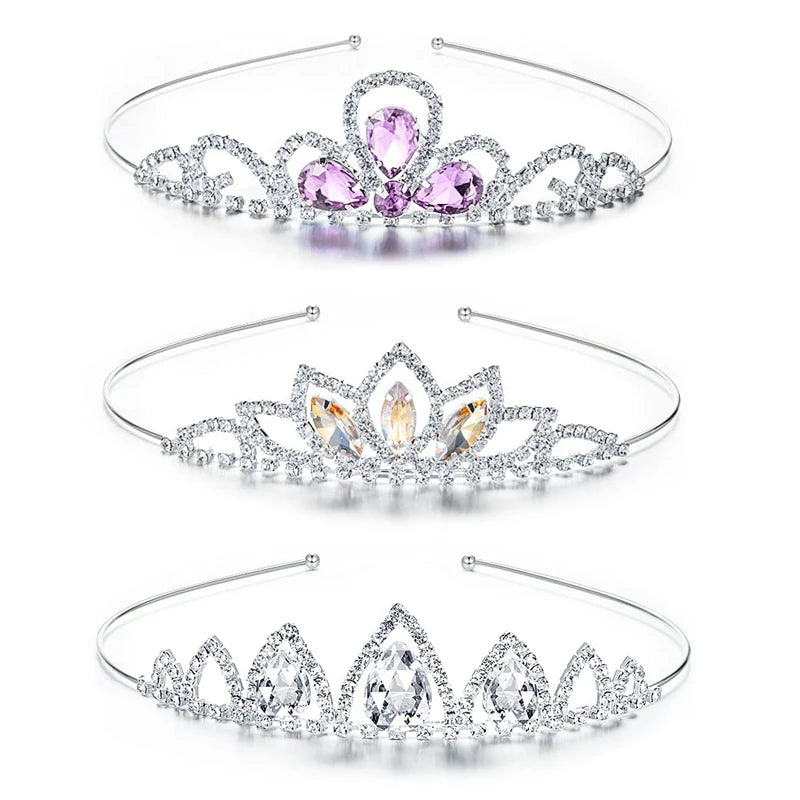 Rhinestone Tiara Crystal Crown Set for Girls
