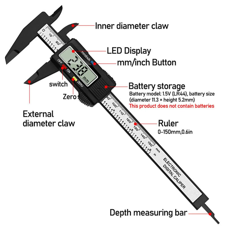 3-Piece 150mm Digital Protractor Angle Ruler Spirit Level for DIY Household