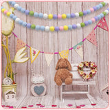 3-Piece Easter Wood Bead Garland with Tassels and Bunny Tag