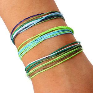 3 Braided Bracelets Waterproof Surfer Bohemian Wrist Cord Women Jewelry