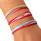 3 Braided Bracelets Waterproof Surfer Bohemian Wrist Cord Women Jewelry
